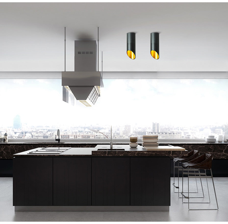 DBF LED Surface Mounted Ceiling Lamp with 1m Wire Hanging 7W White/Black AC85-265V Ceiling Spot Light Kitchen Bar Home Decor