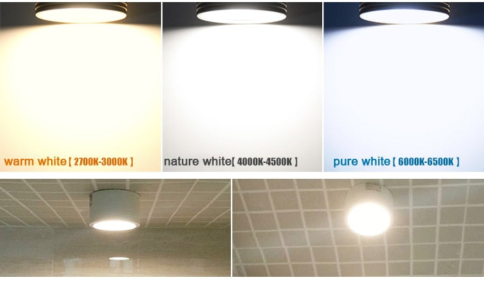 LEDSONLINE LED Downlight 3W mini 5W 7W 12W Round Surface Mounted Ceiling Lamps Spot Light White Black Pure Nature Warm white