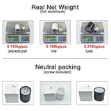 LEDSONLINE LED Downlight 3W mini 5W 7W 12W Round Surface Mounted Ceiling Lamps Spot Light White Black Pure Nature Warm white