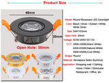 Aluminum Round LED Dimmable Ceiling Downlight 3W AC90-260V DC12V Recessed LED Spot Light Led Bulb Cutout 50mm With Driver