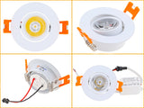 Aluminum Round LED Dimmable Ceiling Downlight 3W AC90-260V DC12V Recessed LED Spot Light Led Bulb Cutout 50mm With Driver