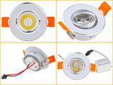 Aluminum Round LED Dimmable Ceiling Downlight 3W AC90-260V DC12V Recessed LED Spot Light Led Bulb Cutout 50mm With Driver