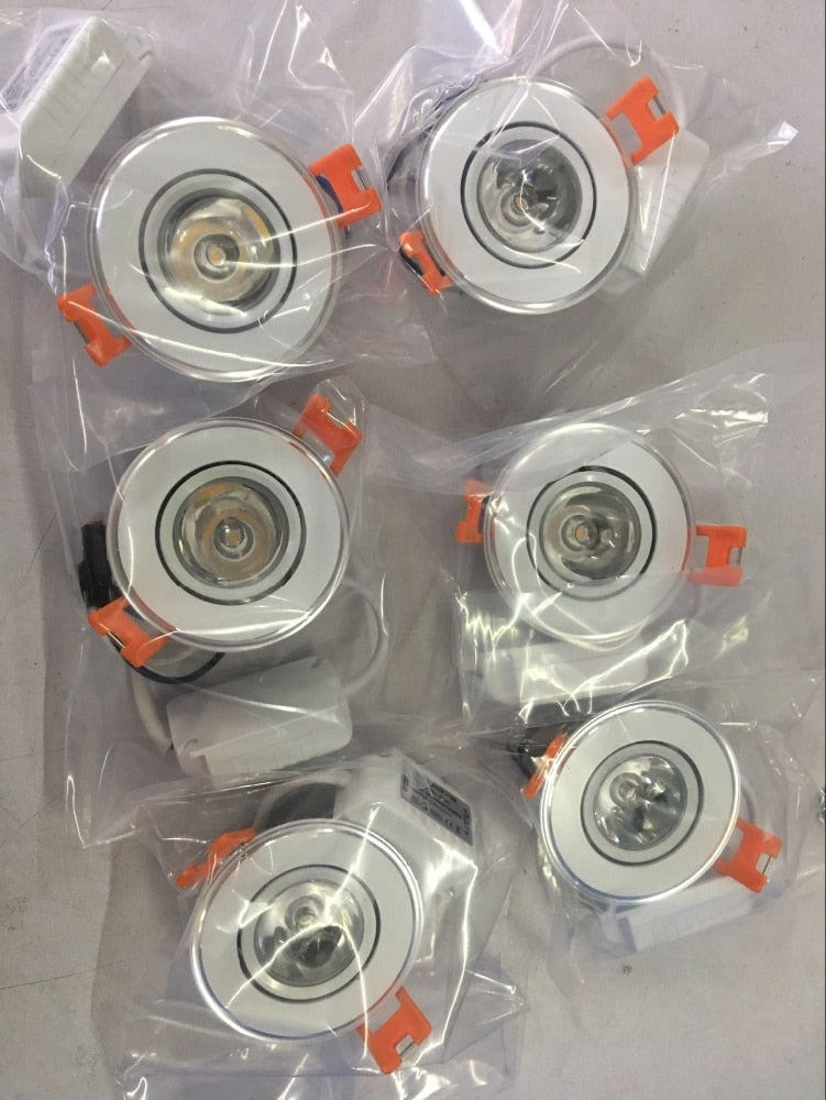 Aluminum Round LED Dimmable Ceiling Downlight 3W AC90-260V DC12V Recessed LED Spot Light Led Bulb Cutout 50mm With Driver