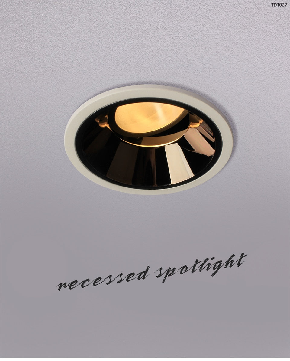 Aisilan Round Black Recessed LED Downlight cut out 7.5CM Built-in LED Narrow Border Spot light 7W for Indoor Lighting Chip