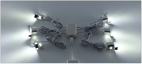  LED Mini Ceiling Downlights Set Dimmable Lights 1.5W 27mm Cut Hole Recessed Silvery Remote Control Cabinet Lamp 85-265V