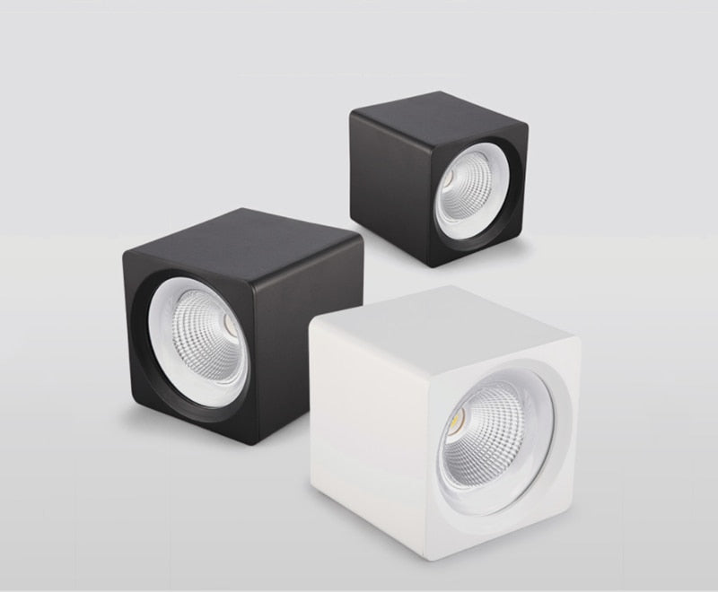 Square Dimmable COB LED Downlights 7W 9W 12W LED Ceiling Spot lights AC85~265V LED Ceiling Lamps Warm/Cold White Indoor Lighting