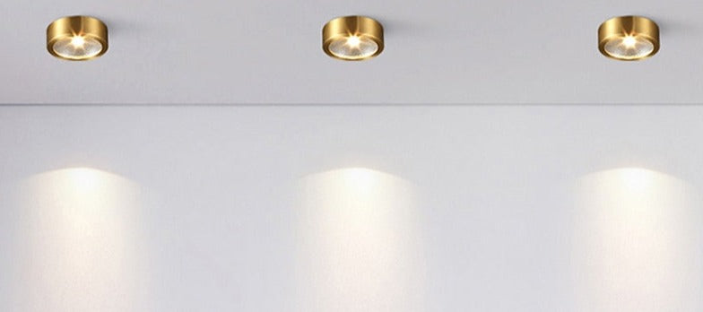 LED Downlight Surface Mounted Home Living Room Corridor Porch Hallway Aisle Embedded Brass Cob Downlight