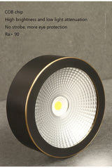 LED Downlight Surface Mounted Home Living Room Corridor Porch Hallway Aisle Embedded Brass Cob Downlight
