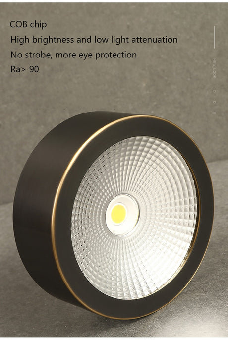 LED Downlight Surface Mounted Home Living Room Corridor Porch Hallway Aisle Embedded Brass Cob Downlight