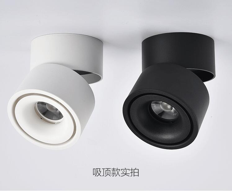 YRANK 10W 15W 20W COB LED Downlights Ceiling Lamps 360 Degree Rotation Adjustable Surface Mounted Dimmable AC110-220V
