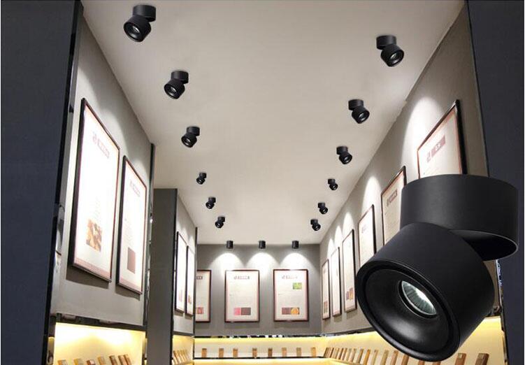 YRANK 10W 15W 20W COB LED Downlights Ceiling Lamps 360 Degree Rotation Adjustable Surface Mounted Dimmable AC110-220V