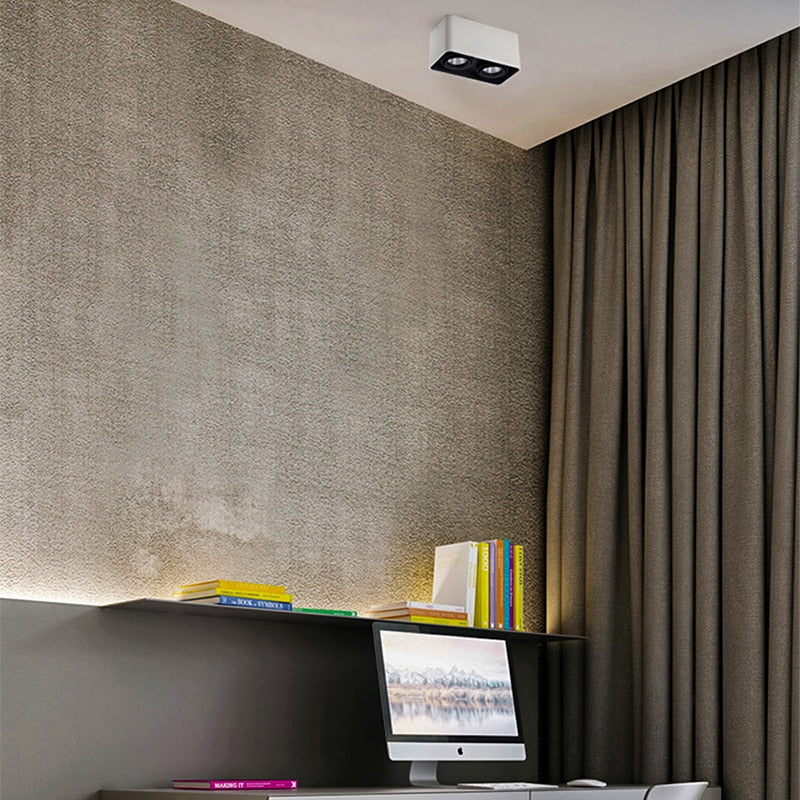 Square Dimmable LED Wall Mounted Downlight 10W 20W 24W COB Spot light Ceiling Lamp Surface Mounted Down light