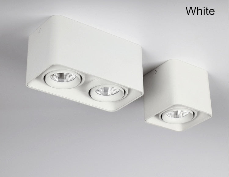 Square Dimmable LED Wall Mounted Downlight 10W 20W 24W COB Spot light Ceiling Lamp Surface Mounted Down light