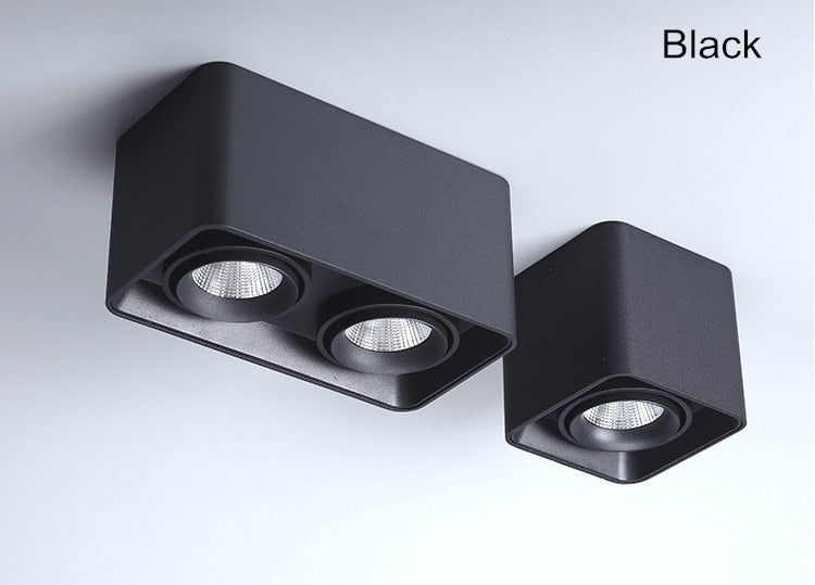 Square Dimmable LED Wall Mounted Downlight 10W 20W 24W COB Spot light Ceiling Lamp Surface Mounted Down light