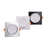 LED Downlights 3W 5W 7W 9W 12W AC85-265V Square Silver Black White LED Ceiling Lamp Down Light for Kitchen Home Indoor Lighting