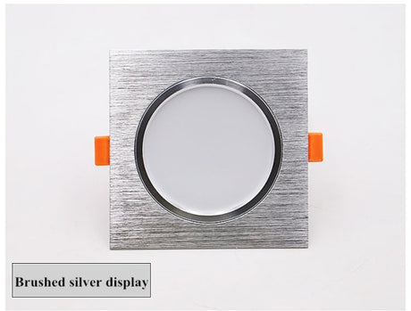 LED Downlights 3W 5W 7W 9W 12W AC85-265V Square Silver Black White LED Ceiling Lamp Down Light for Kitchen Home Indoor Lighting