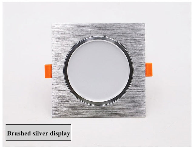 LED Downlights 3W 5W 7W 9W 12W AC85-265V Square Silver Black White LED Ceiling Lamp Down Light for Kitchen Home Indoor Lighting