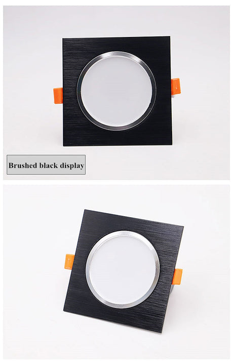 LED Downlights 3W 5W 7W 9W 12W AC85-265V Square Silver Black White LED Ceiling Lamp Down Light for Kitchen Home Indoor Lighting