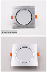 LED Downlights 3W 5W 7W 9W 12W AC85-265V Square Silver Black White LED Ceiling Lamp Down Light for Kitchen Home Indoor Lighting