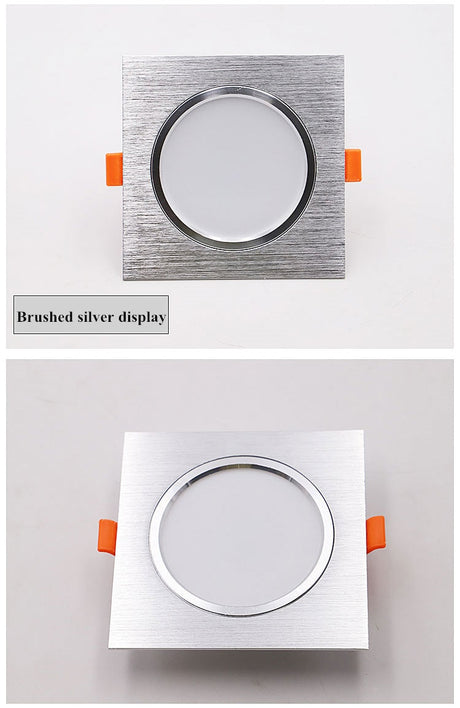 LED Downlights 3W 5W 7W 9W 12W AC85-265V Square Silver Black White LED Ceiling Lamp Down Light for Kitchen Home Indoor Lighting