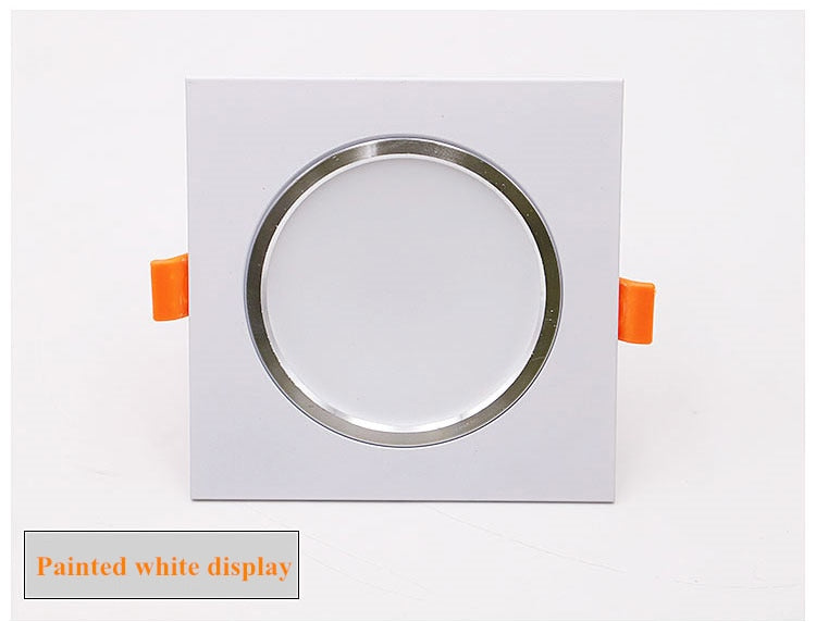 LED Downlights 3W 5W 7W 9W 12W AC85-265V Square Silver Black White LED Ceiling Lamp Down Light for Kitchen Home Indoor Lighting