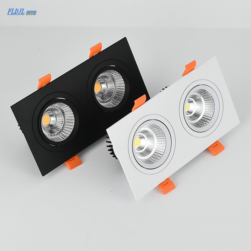 Double square Dimmable Led downlight light COB Ceiling Spotlight 1 PCS 14W 20W 24W 30W LED ceiling recessed Lights Indoor Lighting