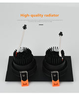 Double square Dimmable Led downlight light COB Ceiling Spotlight 1 PCS 14W 20W 24W 30W LED ceiling recessed Lights Indoor Lighting