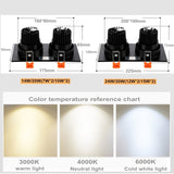Double square Dimmable Led downlight light COB Ceiling Spotlight 1 PCS 14W 20W 24W 30W LED ceiling recessed Lights Indoor Lighting