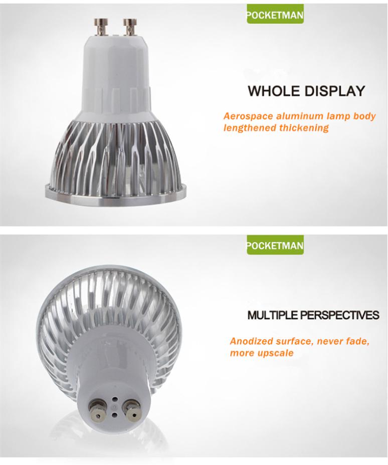 Super Bright 15W 12W 9W GU10 LED Bulbs Light 110V 220V Dimmable Led Spotlights Warm/Cool White LED downlight