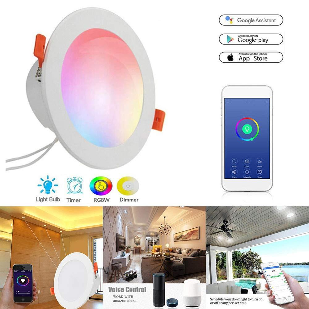 4/6 Inch Smart Wi fi Downlight Dimmable Led Lamp Color Changing Alexa Google Home Voice Control Ceiling Light indoor home