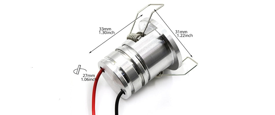 LEDIARY IP44 Waterproof Mini Spot LED Silvery 110V-220V 3W Ceiling Recessed Downlight 27mm Cut Hole Outdoor Proof Balcony Use