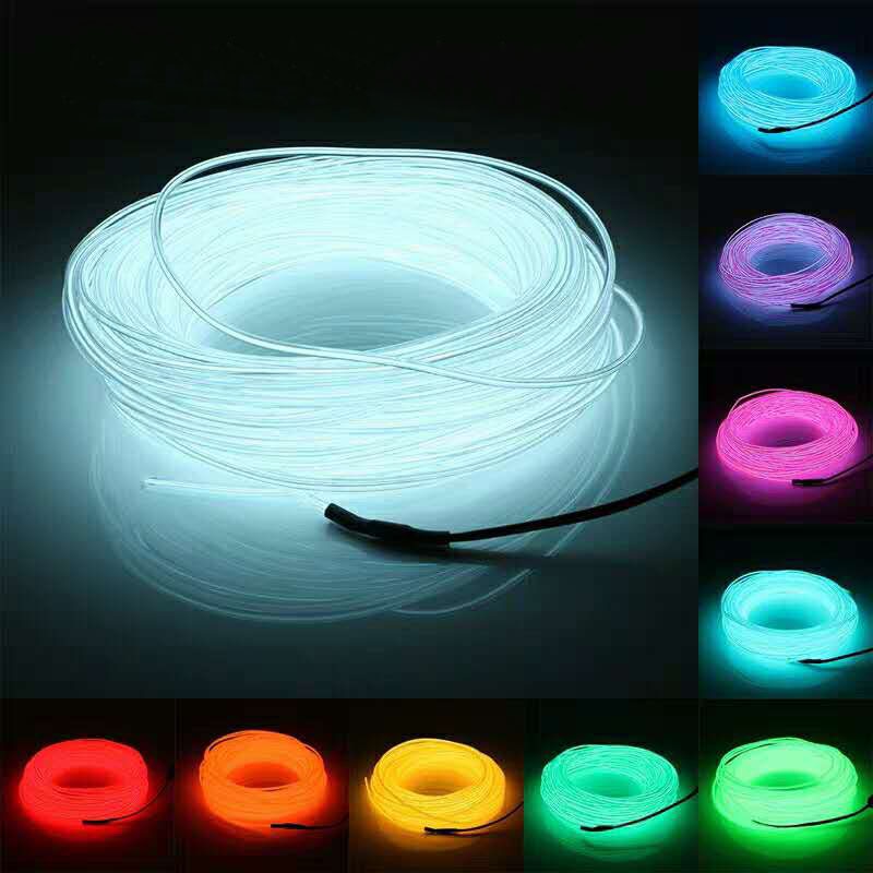 Flexible Neon Light 1M/2M/3M/5M/10M Glow EL Wire Rope Tube LED Strip Waterproof Neon Lights For Dancing Shoes Clothing Car
