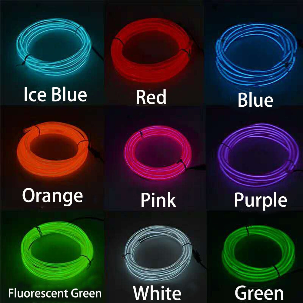 Flexible Neon Light 1M/2M/3M/5M/10M Glow EL Wire Rope Tube LED Strip Waterproof Neon Lights For Dancing Shoes Clothing Car
