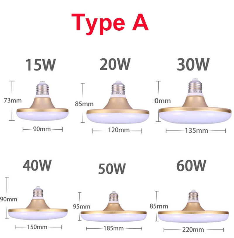 Led Bulb E27 LEDS Lamp 220V UFO Lights Bulb 15/20/30/40/50W  Super Bright Garage Light for Home Lighting Table Lamps Kitchen
