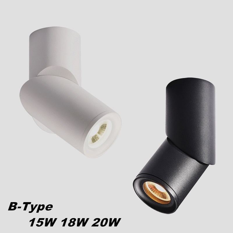 Dimmable Rotating LED Downlights 10W 15W 20W COB LED Ceiling Spot Lights AC110-220V LED Wall Lamp Warm Cold White Indoor Lighting