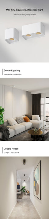 10W 20W Arc COB Led Downlight Surface Mounted Adjustable Square Ceiling Spot Lights Lamps For Indoor Home