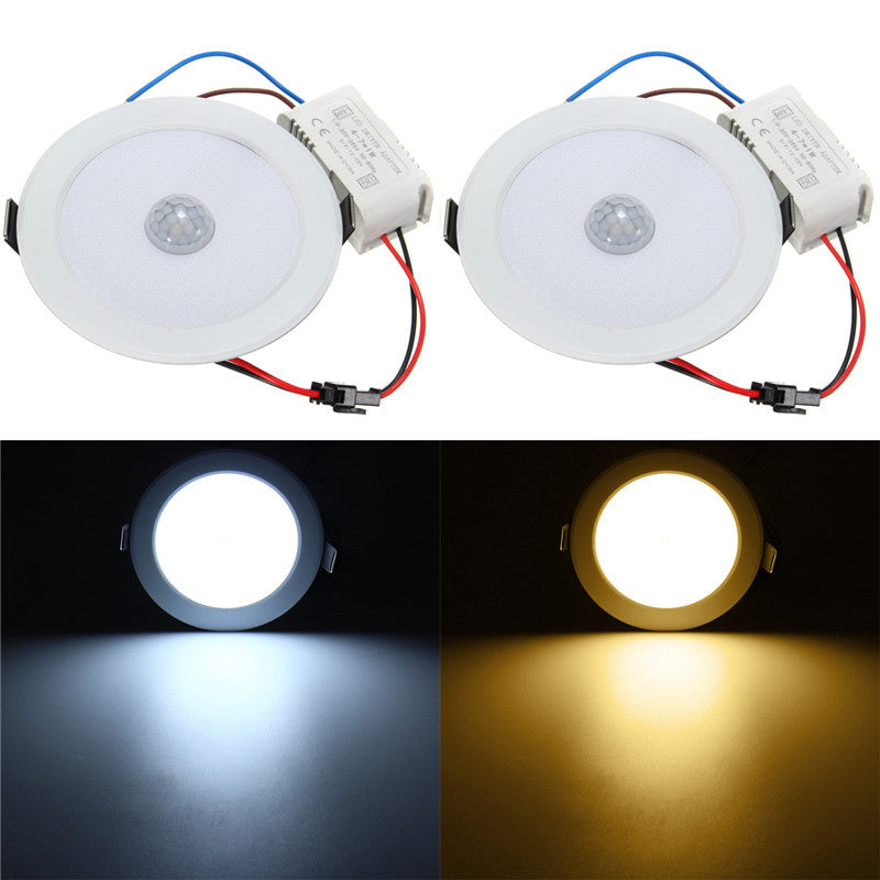 LED Downlight Light 7W E27 PIR Motion Sensor 5730 SMD LED Light StepPath Lamp AC 85-265V