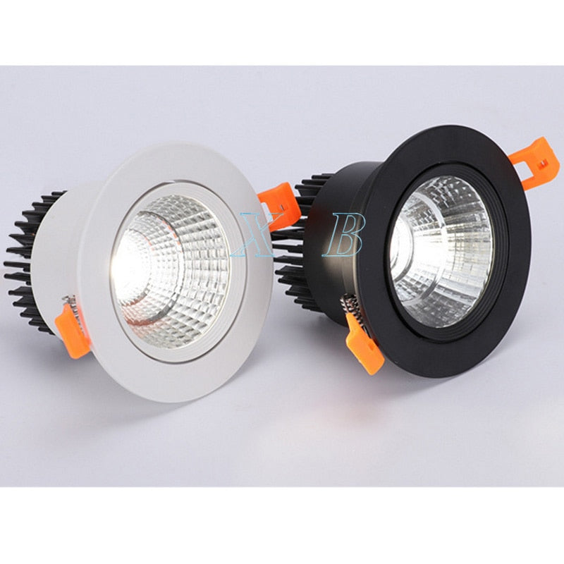 White Black LED COB Spotlight Ceiling lamp AC85-265V 3W 5W 7W 9W 12W 15W Aluminum recessed downlights round led panel light Spot