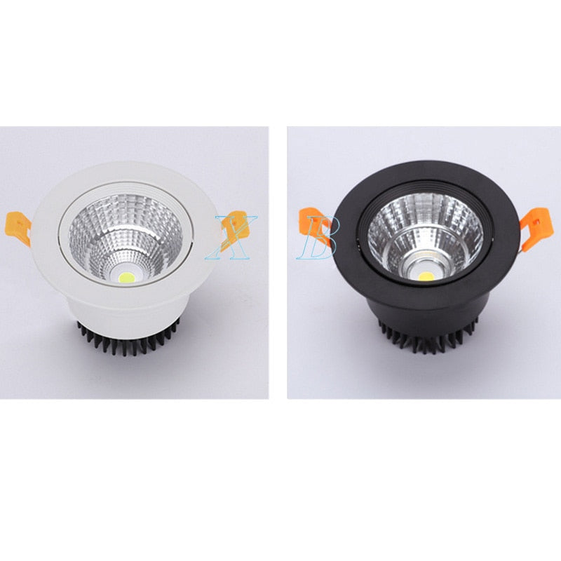 White Black LED COB Spotlight Ceiling lamp AC85-265V 3W 5W 7W 9W 12W 15W Aluminum recessed downlights round led panel light Spot