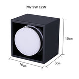 DBF Angle Adjust Square LED Surface Mount Downlight with Replaceable LED Lamp 7W 9W 12W LED Spot Light for Living room Bedroom