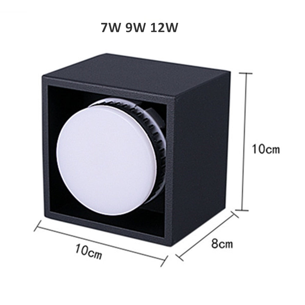 DBF Angle Adjust Square LED Surface Mount Downlight with Replaceable LED Lamp 7W 9W 12W LED Spot Light for Living room Bedroom