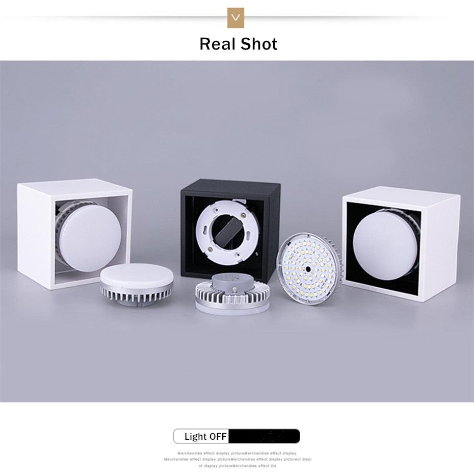 DBF Angle Adjust Square LED Surface Mount Downlight with Replaceable LED Lamp 7W 9W 12W LED Spot Light for Living room Bedroom