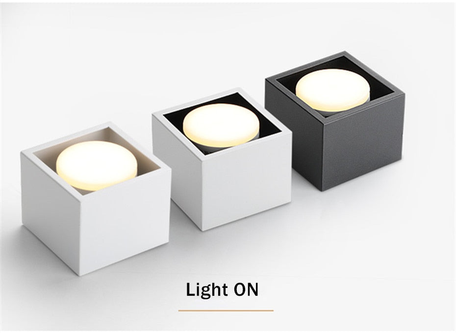 DBF Angle Adjust Square LED Surface Mount Downlight with Replaceable LED Lamp 7W 9W 12W LED Spot Light for Living room Bedroom