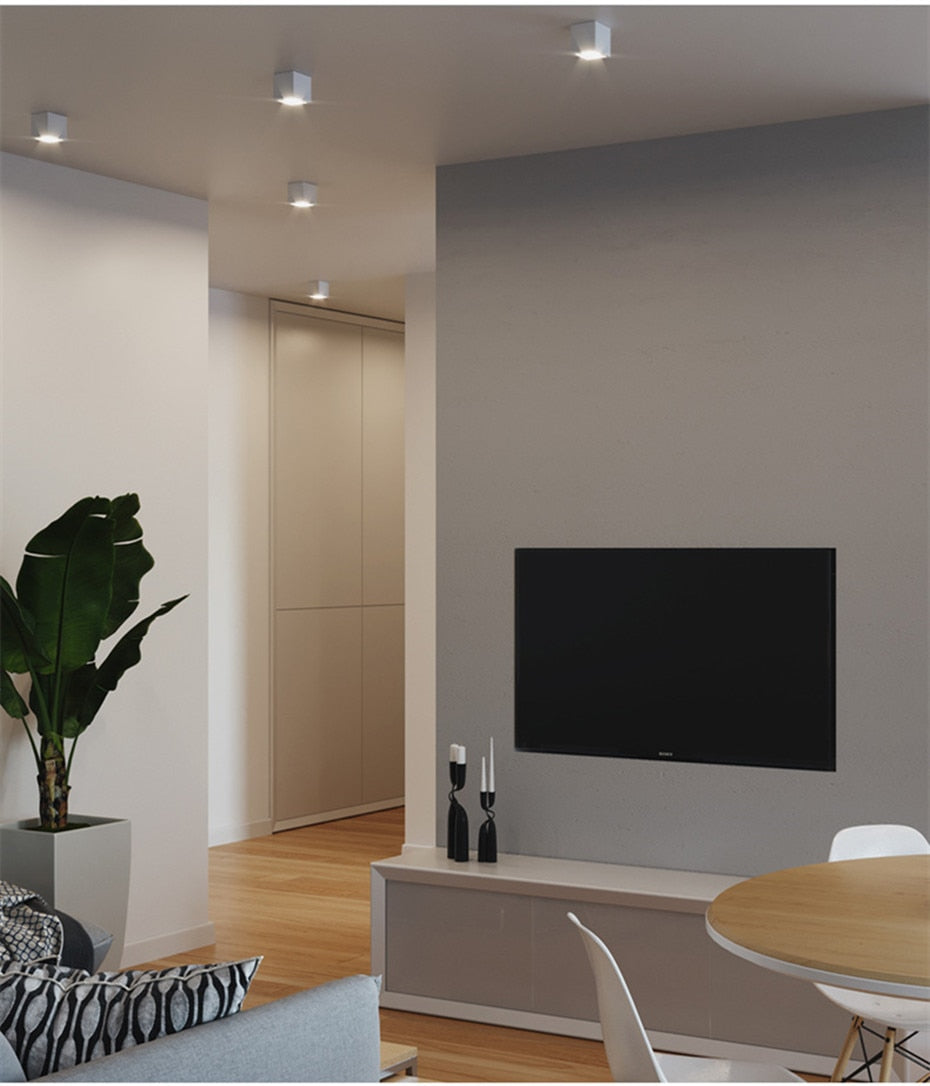 DBF Angle Adjust Square LED Surface Mount Downlight with Replaceable LED Lamp 7W 9W 12W LED Spot Light for Living room Bedroom