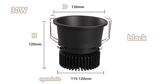 Dimmable Embedded Anti-Glare COB Ceiling  Recessed Downlight  5w 10w 12w 20w 30w AC85-265V Wall Wash Light  LED Lamp