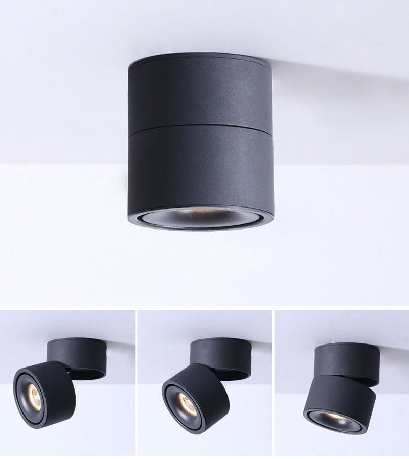 Foldable 360-degree rotating surface mounted LED downlight ceiling light AC85-265V 5W 7W 10W 12W LED ceiling spotlight dimmable