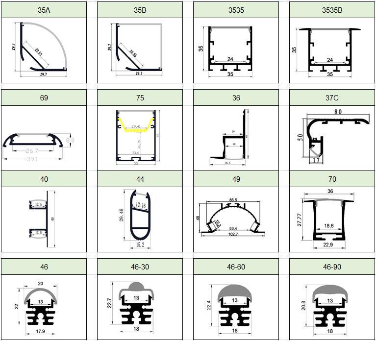 10pcs 2m/pcs aluminum heat sink for led strips led profile aluminum housing led strip aluminum profile model DD60 - LED Lights For Sale : Affordable LED Solutions : Wholesale Prices
