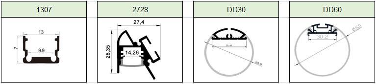 10pcs 2m/pcs aluminum heat sink for led strips led profile aluminum housing led strip aluminum profile model DD60 - LED Lights For Sale : Affordable LED Solutions : Wholesale Prices