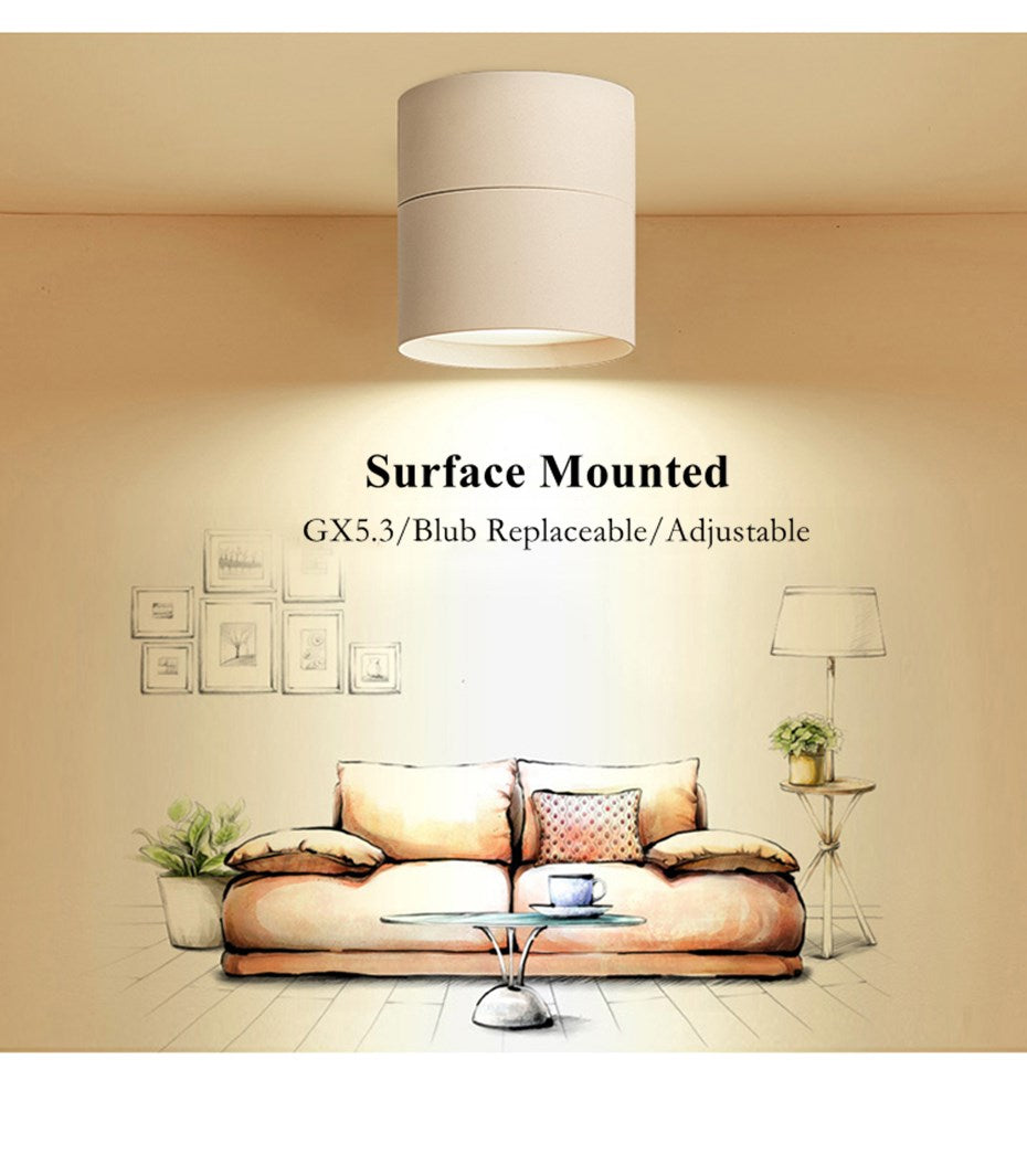 Downlight Lighting Led Ceiling Lamp GX5.3 BUlb Replaceable 7W 9W 12W Spot Led Angle Adjustable For Living Room Bedroom Kitchen