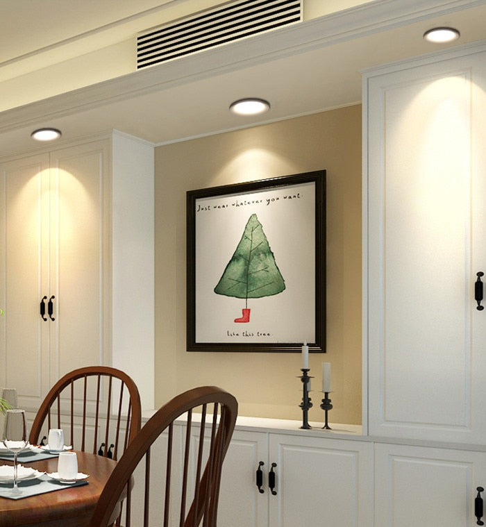 LED Downlight 1pcs Round Arc Dimmable Embedded Anti-glare Led COB Ceiling Recessed downlight  7w 12w LED wall wash light Hotel Villa Lighting